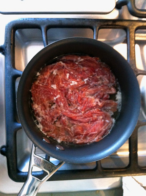 Ham broth for ham broth and melon caviar