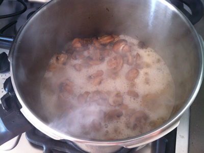 Mushrooms giving off a lot of water