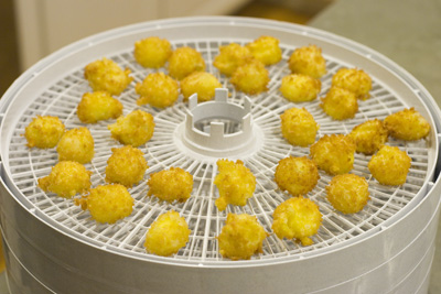 Bearnaise Spheres in Dehydrator