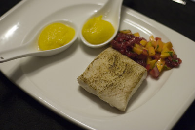 Swordfish, Mango Puree and Salsa